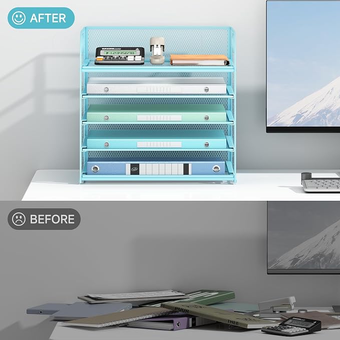 Lavatino Desk Letter Tray Paper Organizer - Image 4