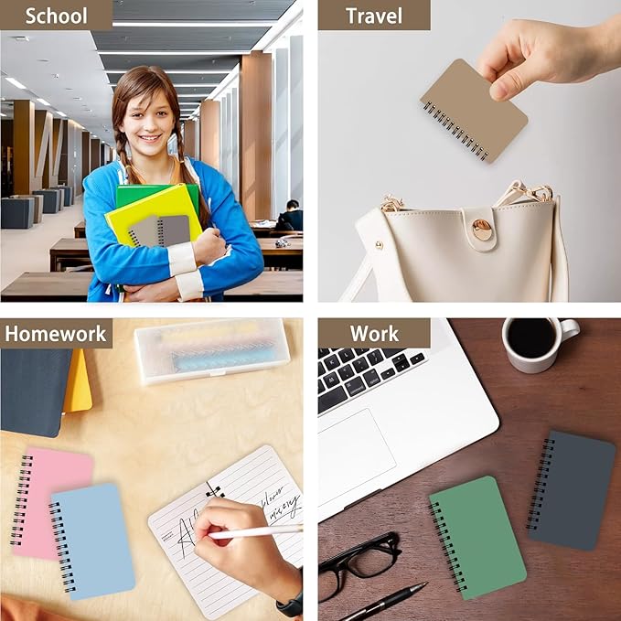 KTOJOY 6 Pack Spiral Notebook Small Pocket Notebook 3x5 Spiral Notepads - Image 3
