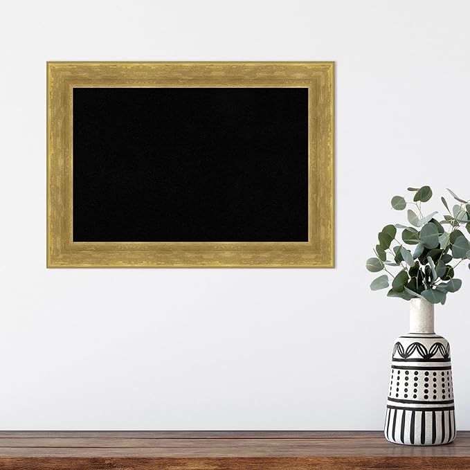 Amanti Art Black Cork Board for Wall, 15x21 Vision Board with Gold Wood Frame, Small Corkboard Office Decor for Home Organization, Modern Corkboard Pinboard to Display Items for Home Organization in-DeskLoop Office