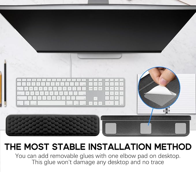 JIKIOU L-Shaped Desk Elbow Pad for Desk, Memory Foam Elbow Support Padding - Image 4