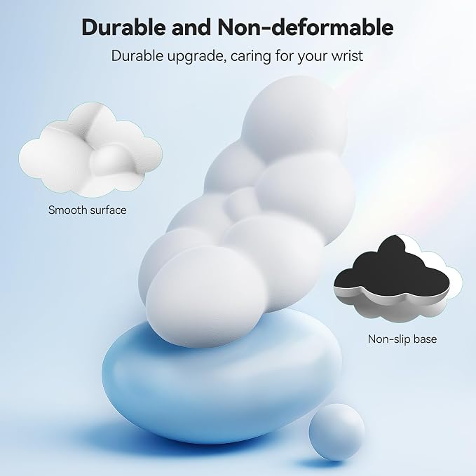TECKNET Cloud Keyboard Wrist Rest Set, Cloud Wrist Rest - Image 4