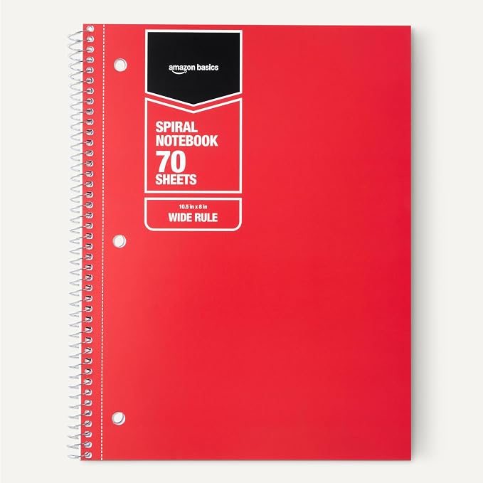 Amazon Basics Wide Ruled Spiral Notebook, - Image 5