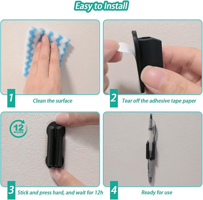 Adhesive Pen Holder for Wall Pencil Holder for Desk Organizer, Marker Holder - Image 5