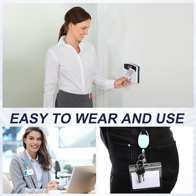 Honoson 50 Pcs Heavy Duty Retractable Badge Reels Batch ID Badge Holder - Image 5