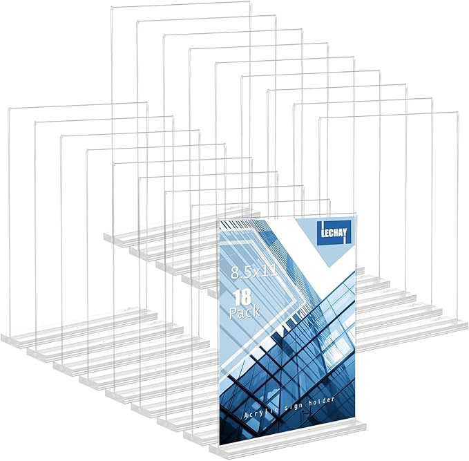 Lechay 8.5 x 11 inches Clear Table Menu Display Stand Desktop Display Stand by Lechay