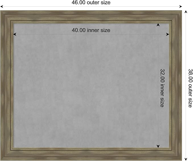 Amanti Art Grey Framed Magnetic Board 38x46 X-Large Vision Board - Image 4