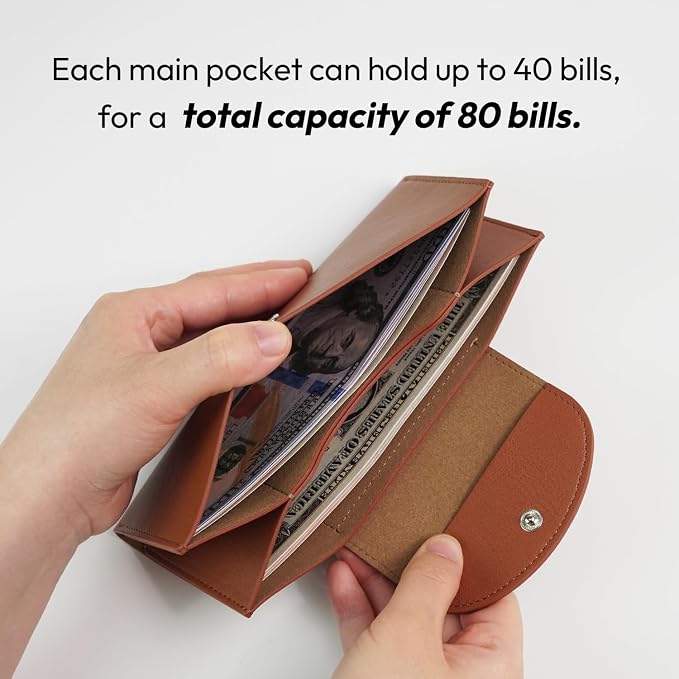 carrotez All-in-One Long Bifold 2-Tier PU Leather Wallet - Image 3