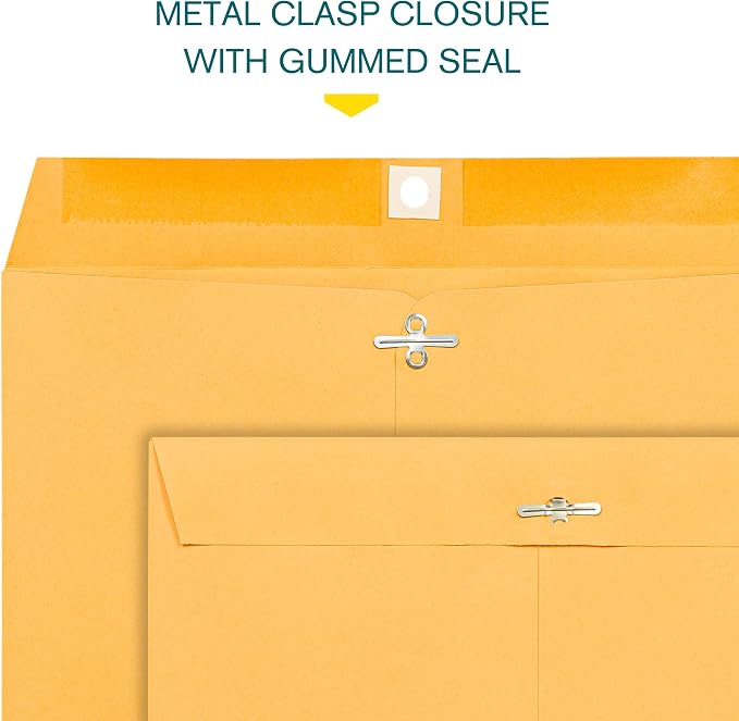 EnDoc 10 x 13 Clasp Envelopes – 10 Pack Brown Kraft Catalog Envelopes - Image 4