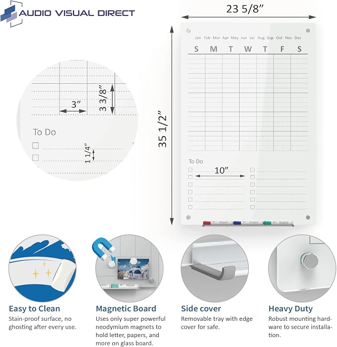 Audio-Visual Direct Magnetic Weekly Planner Dry-Erase Board - Image 3