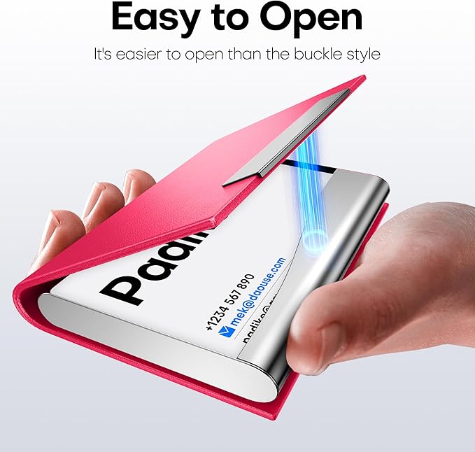 Padike Business Card Holder, Business Card Case Professional PU Leather & - Image 4