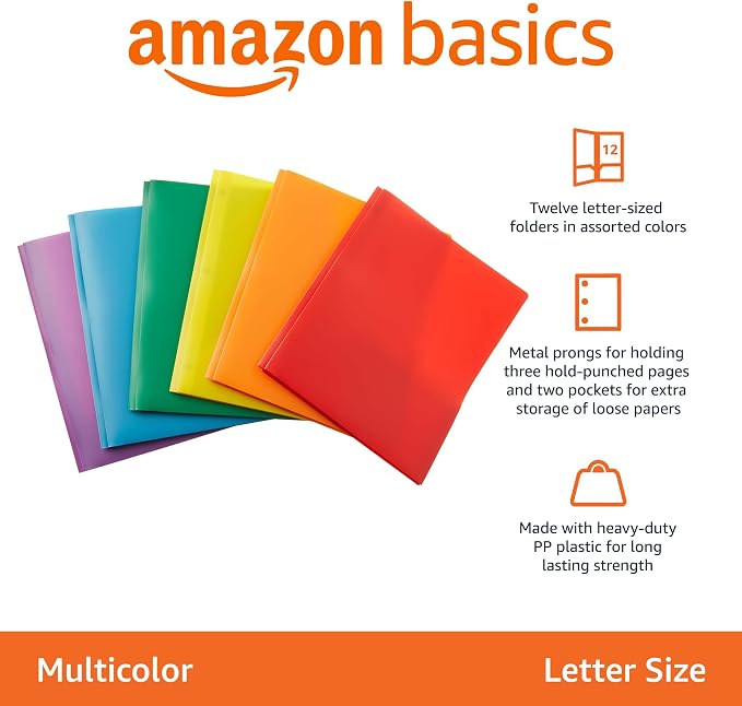 Amazon Basics Heavy Duty Plastic Folders - Image 2