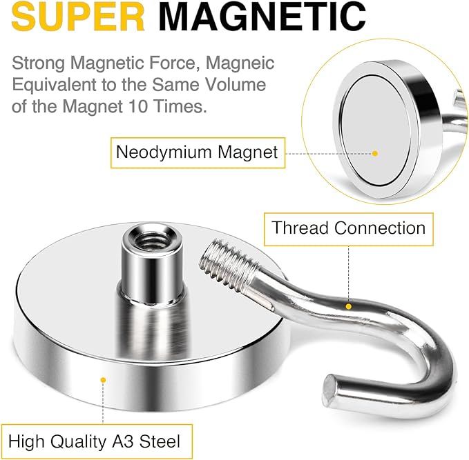 DIYMAG Magnetic Hooks, 120lbs+ Magnet Hook 2026 Cruise Cabin Ship Essentials - Image 2