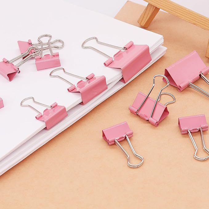 Pink Binder Clips Paper Clamps - Image 5