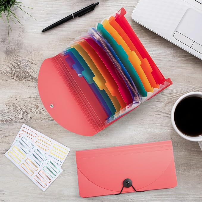 13 Pocket A6 Receipt Organizer, 2 Pack Small Accordion File Organizer, Coupon - Image 5