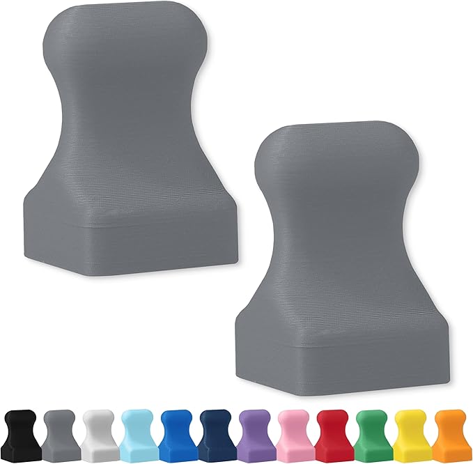 Glassboard Studio MiniPawn Magnet - Strong Neodymium Rare Earth Magnets for Fridge, Whiteboard, Locker & Magnetic Glassboards - Ideal for Crafting & Office Use - Strong Fridge Magnets (Steel Gray, 2)-DeskLoop Office