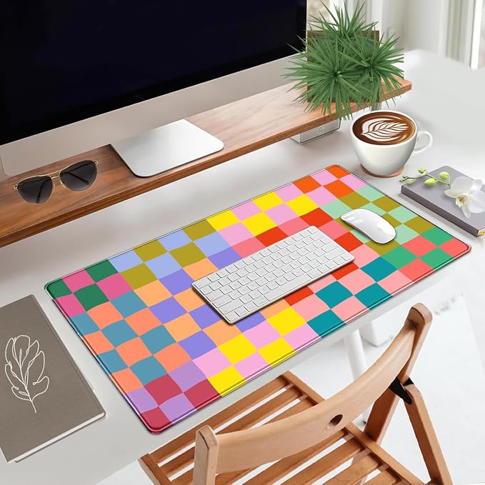 Checkered Desk Mat Retro Cute Mouse Pad XXL Large Mouse Pad, Desk Matt - Image 2