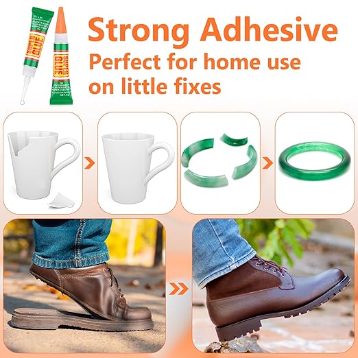 36 x 3g Super Strong Glue for All Purpose, Clear Cyanoacrylate Adhesive Instant Quick Dry Superglue Gel Tubes Bonding Plastic, Metal, Glass, Leather, Wood, Rubber, Jewelry, DIY Crafts Repair-DeskLoop Office