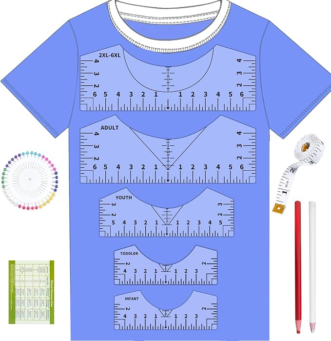 Tshirt Ruler Guide for Vinyl Alignment, T Shirt Rulers to Center Designs - Image 9