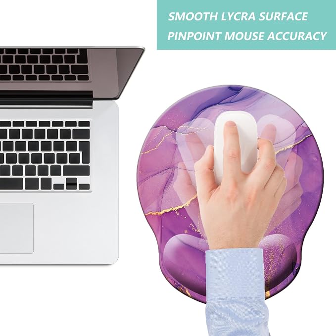 Mouse Pad with Wrist Support, Ergonomic Mouse Pad with Memory Foam Wrist Rest - Image 7