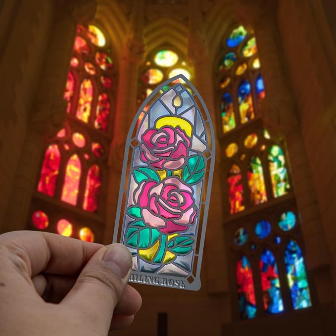 4 Pcs Stained Glass Window Metal Bookmark, Elegant Religious Christian Book - Image 7