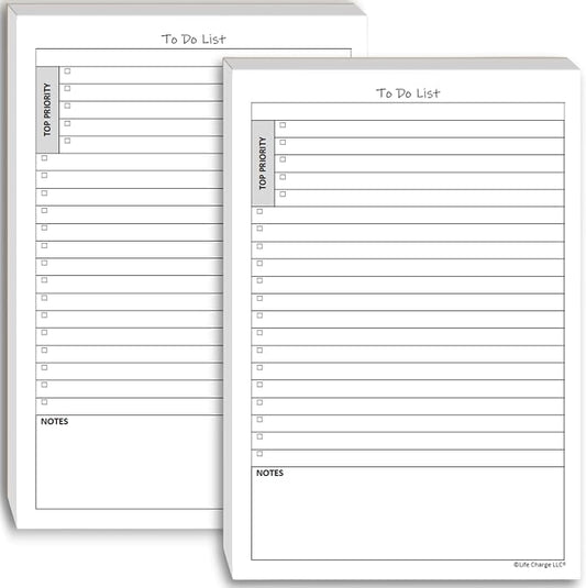 TO DO List Notepads Planner Pads. ToDo Checklist w/Priority & Note Sections. by LifeCharge