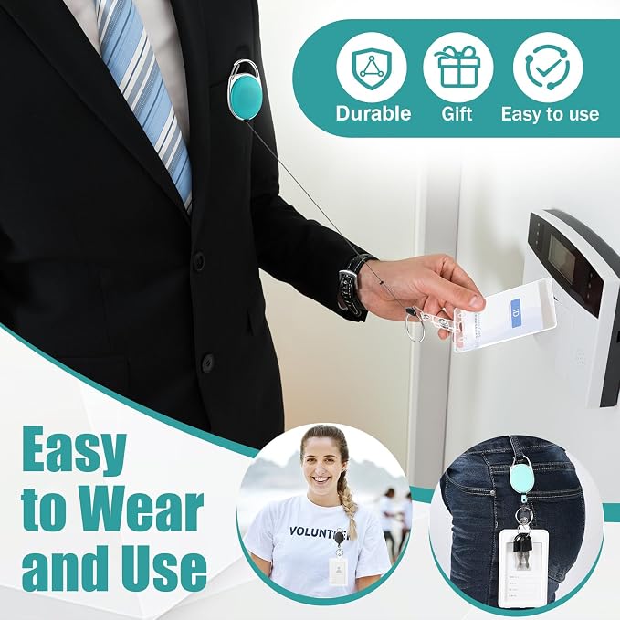 Honoson 40 Pcs Heavy Duty Retractable Badge Reels Batch ID Badge Holder - Image 5