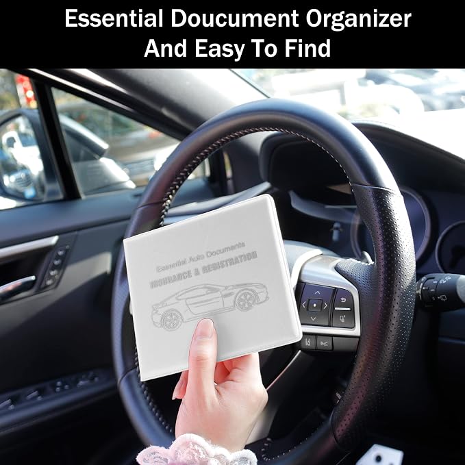 UYYE Car Registration & Insurance Card Holder, Waterproof, 4-Compartment - Image 5