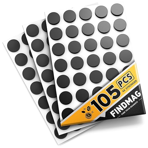 105 Pcs Round Magnets with Adhesive Backing, Flexible Self Adhesive Magnets for Crafts, Small Sticky Magnetic Dots for Hanging & Organizing Light Objects, Magnets for Whiteboard, Fridge, DIY-DeskLoop Office