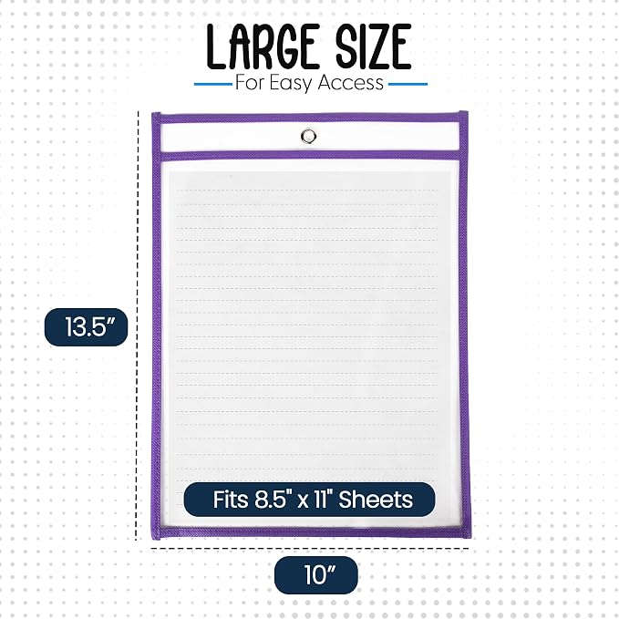 Essex Wares - 30 Pack, Dry Erase Pocket Document Protectors, Water-Resistant & - Image 2