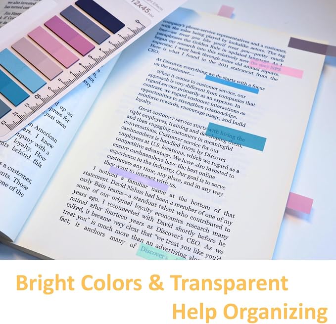 UniBright 440 pcs Sticky Tabs for Books, Transparent Repositionable Page Markers - Image 3