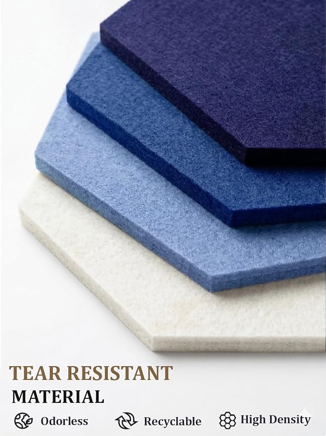 8 Pack Hexagon Felt Bulletin Board Tiles - Image 3