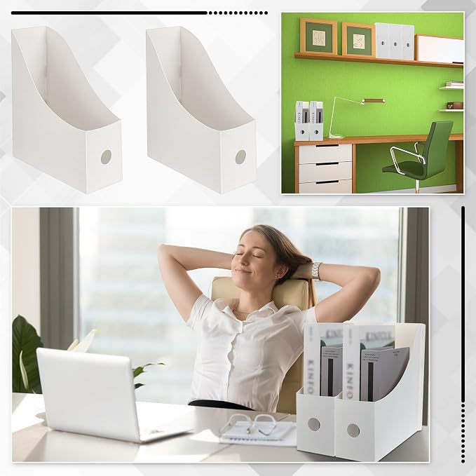 Geyee 12 Pack Magazine File Holder Plastic Desk Organizer Magazine Holder - Image 7