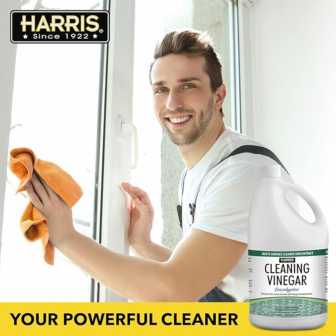 HARRIS Cleaning Vinegar All Purpose Household Surface Cleaner, 128oz (Eucalyptus) with Easy Pour Funnel Included-DeskLoop Office