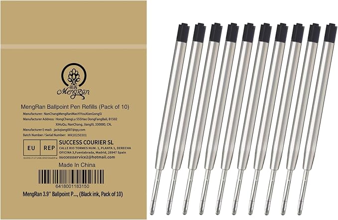 MengRan 3.9'' Ballpoint Ink Pen Refills, by MengRan