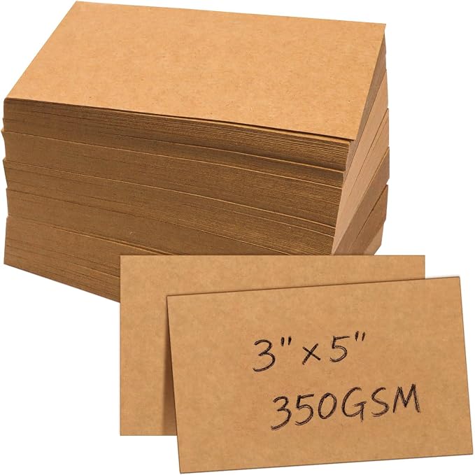 Bercoor 500 Pack Blank 3 x 5 Inch Index Cards, Heavy Study Cards, Note Cards by Bercoor