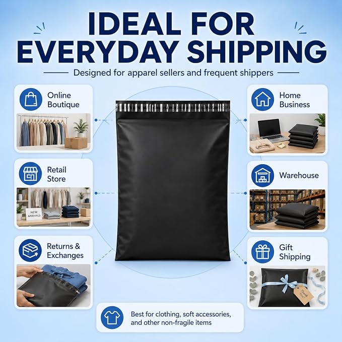 Fuxury Large Poly Mailers 14.5x19" 100Pcs, Shipping Bags - Image 7