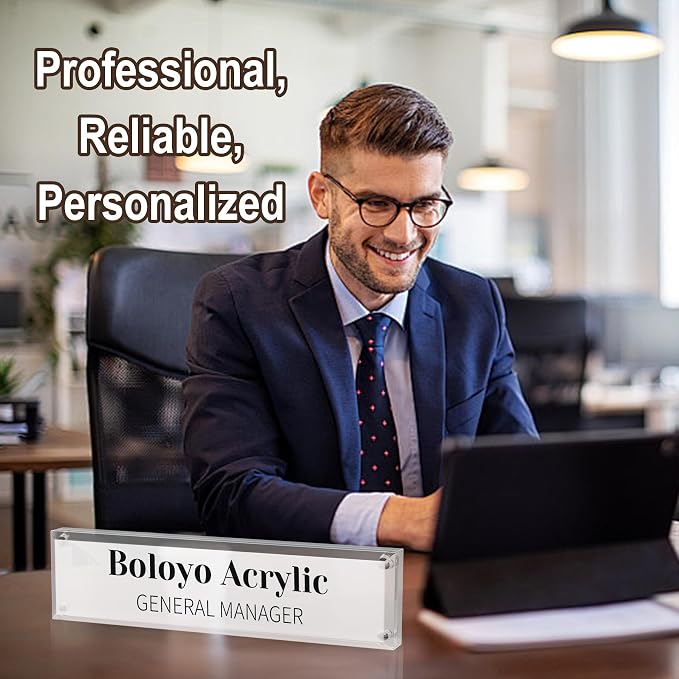 Boloyo Acrylic Desk Name Plate Holder - Image 7