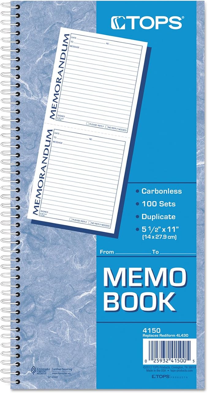TOPS Memorandum Forms, 2-Part Carbonless, 2 Memos per Page, 100 Sets - Image 2