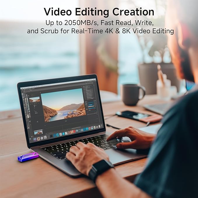 256GB Flash Drive, Up to 2050MB/s USB 3.2 Gen22, USB A+C, 2-in-1 Memory Stick for iPhone/Android/Windows/MacPC/Laptops, FF958-DeskLoop Office