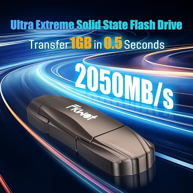 External SSD USB Flash Drive 512GB, Up to 2050MB/s 2-in-1 Type C+ USB A USB3.2 Gen2 Solid State Thumb Drive SSD Stick for iPhone 15/16/Android/Windows/Mac/PC/Laptops-DeskLoop Office