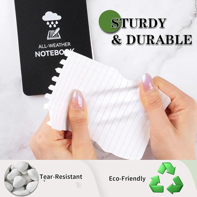 COIDEA Waterproof Notebook, 4 Pack Top-Spiral Pocket Notepad, All Weather - Image 5