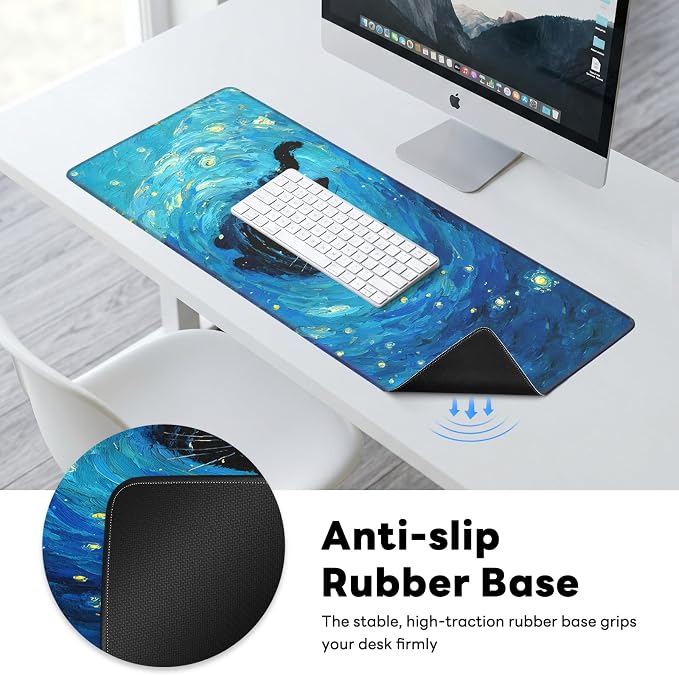 Desk Mat, Big Desk Pad, 31.5x11.8 Inches Extended Big Gaming Mouse Pad - Image 6
