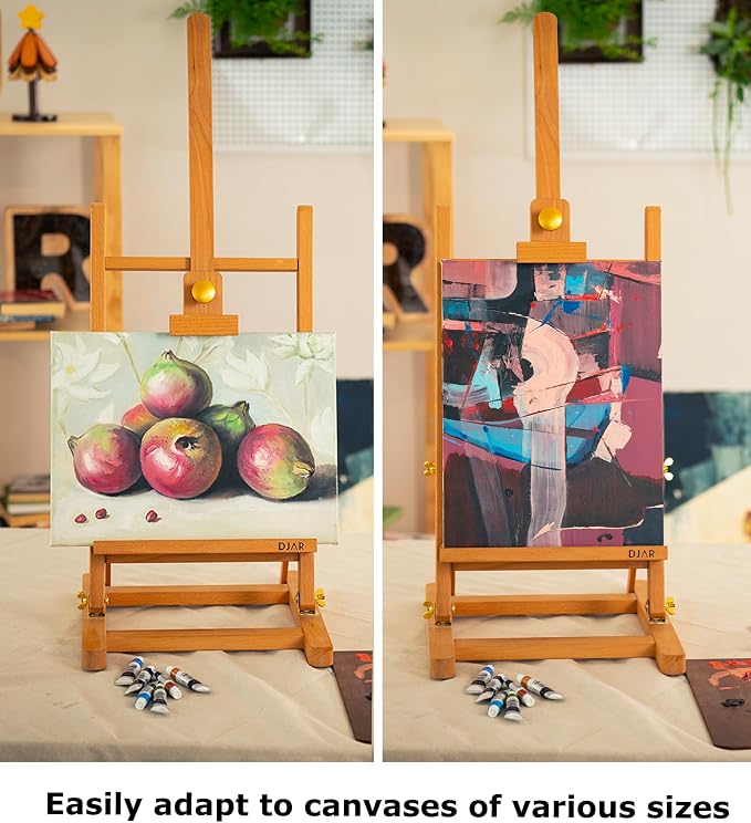 DJAR H- Frame Tabletop Painting Easel, Adjustable Solid Beech Wood Desktop Art - Image 5