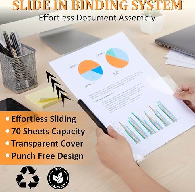 30 Pack Report Covers with Sliding Bar - Image 3
