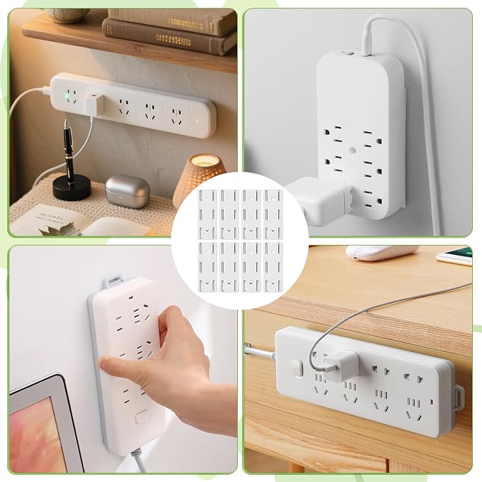 8 Pcs Power Strip Holder, Adhesive Punch-Free Socket Holder Self Adhesive - Image 7