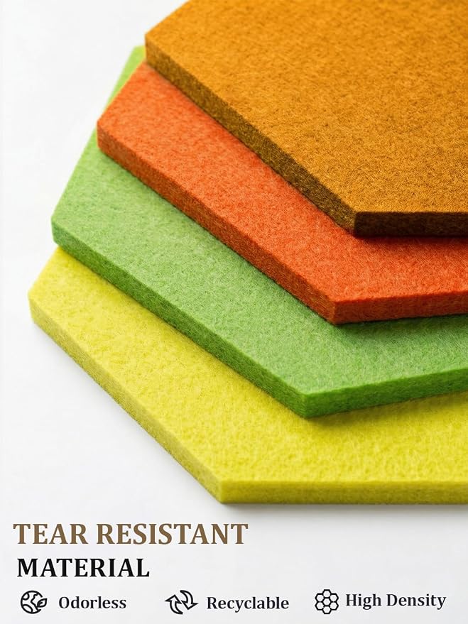 8 Pack Hexagon Felt Bulletin Board Tiles - Image 3