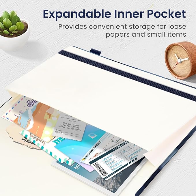 Taja Lined Journal Notebook for Women & Men, Hardcover Leather Journal for - Image 5