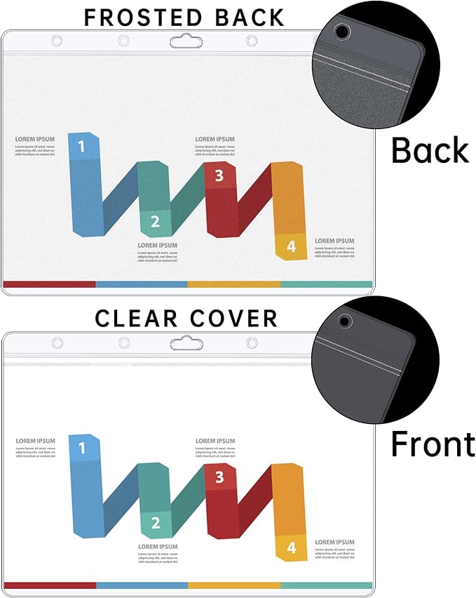 AKONEGE 12PCS Hard Sheet Protectors 8.5 x 11 Waterproof Resealable Zip Page - Image 5
