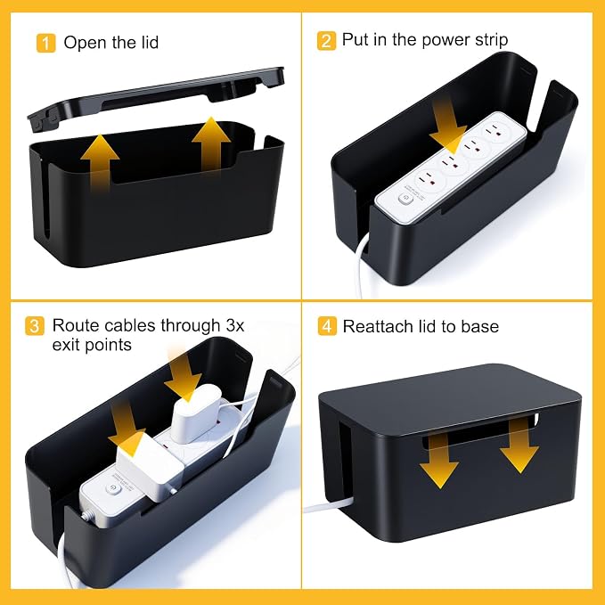 Eichzer Cable Management Box, Premium Cord Organizer Box to Hide Surge - Image 5