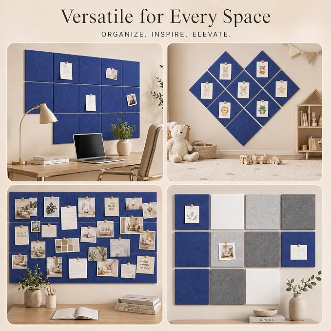 Felt Bulletin Board Tiles, Large Cork Board Alternative, 24 x 36 in | 0.35 in - Image 6